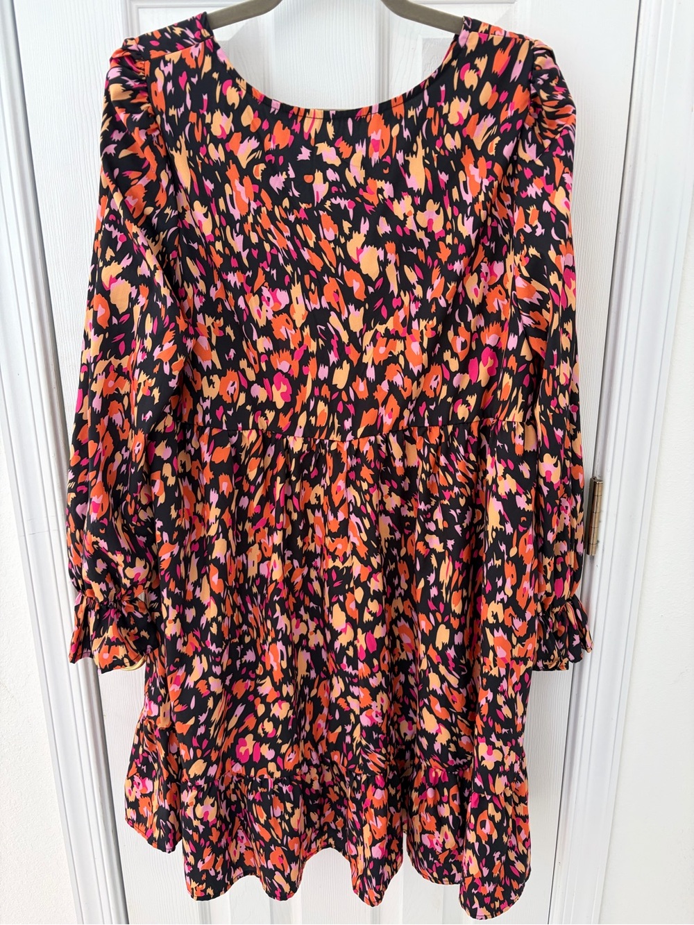 SHEIN Purple & Orange Floral Tiered Midi Dress - Picture 4 of 4